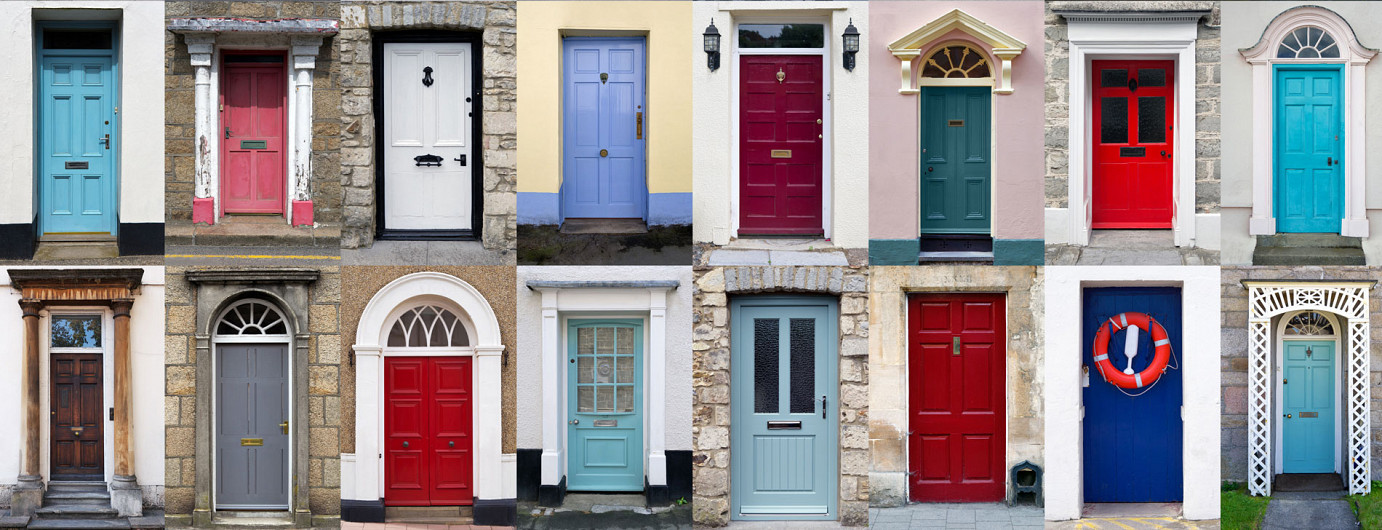 Photo of various front doors